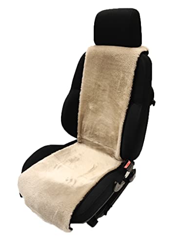 Autositzbezug Sitzauflage aus echtem Lammfell Premium 30 cm Breite x 138 cm Länge (beige)